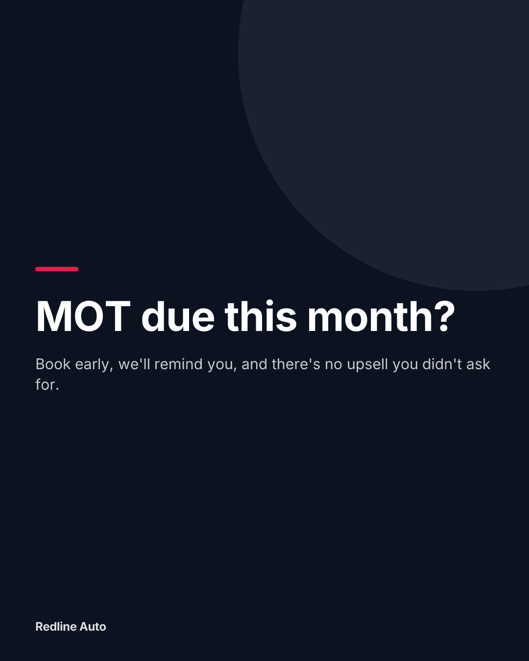 Redline Auto — Statement design